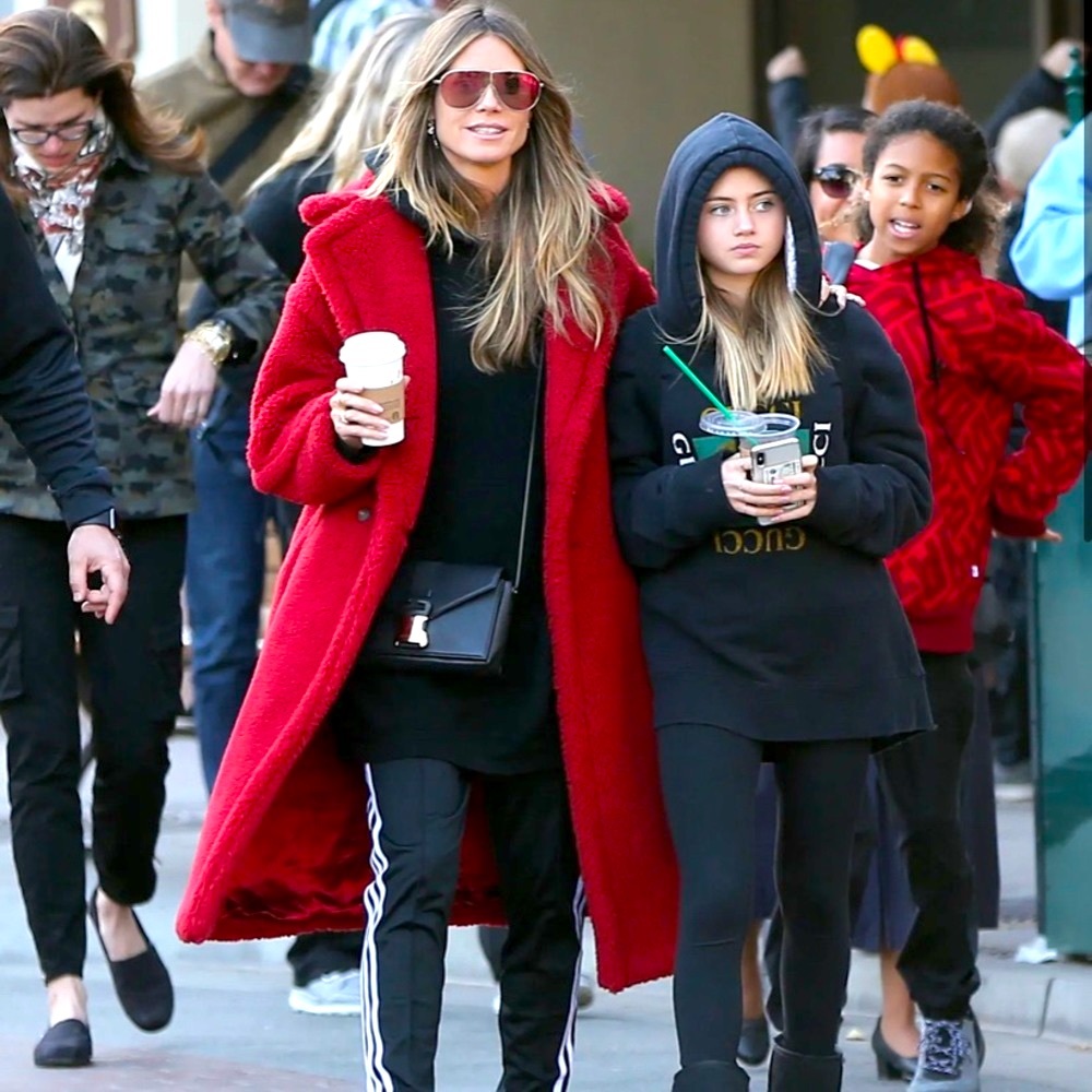 Red long teddy jacket